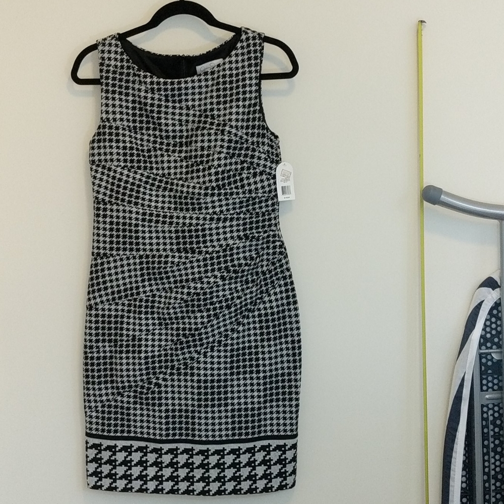 Jessica Simpson semi hounds tooth dress